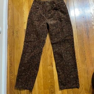 brown paisley corduroys